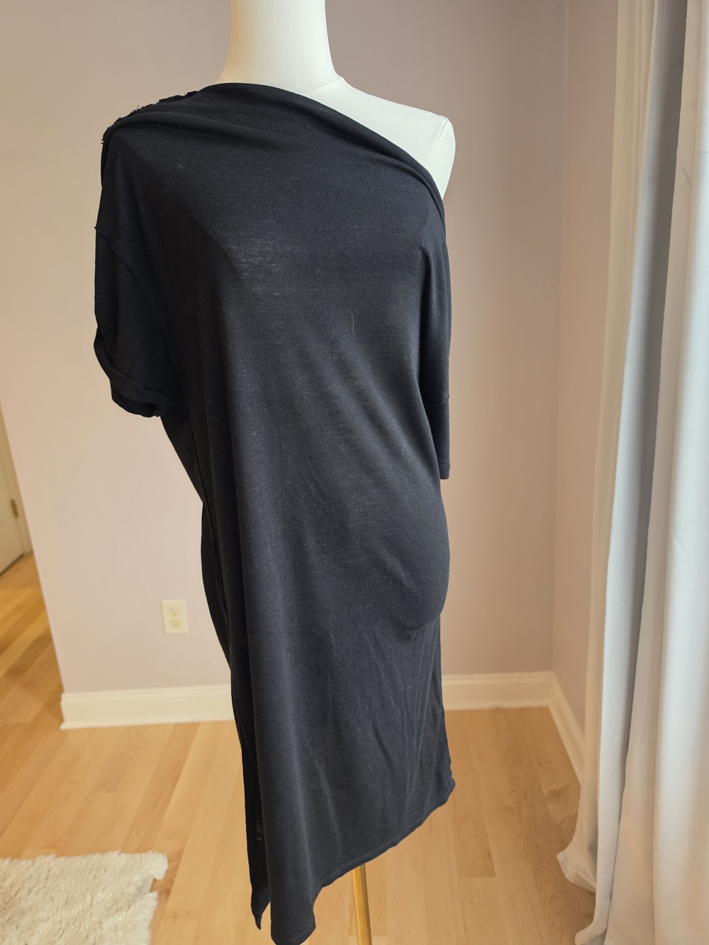 We The Free Black One-Shoulder Short Sleeve Tee